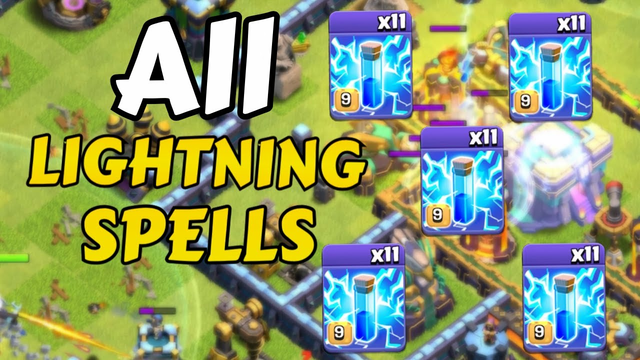 All Lightning Spell Attack - TH14 Clash of Clans