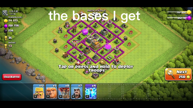 my clash of clans base vs what I go against