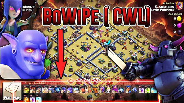 OMG!! Strong BOWIPE Strategy Attack 3 Star in CWL Base TH14 ( Clash of Clans )