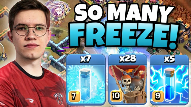 7 FREEZES?! This NO HASTE LALO attack from Tribe Gaming is CRAZY! Clash of Clans eSports
