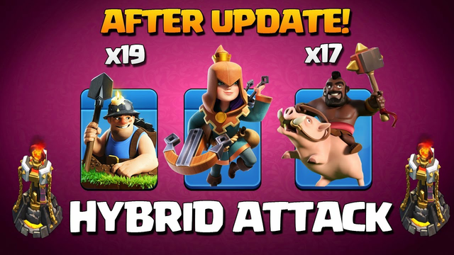 Best Th11 Hybrid Attack Strategy for 3 Star* Best Th11 Miner Hogs Attack Strategy Clash Of Clans Coc
