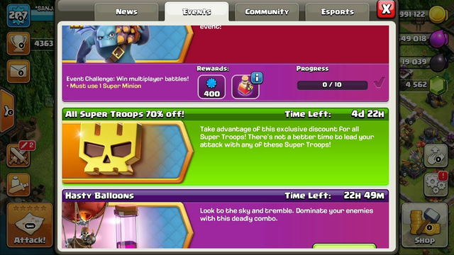 clash of clans all super troops 70% offer | sk myself gaming