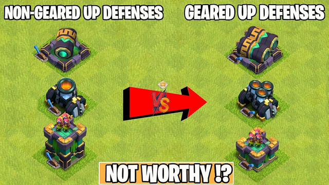 Geared Up Defenses Vs Non-Geared Up Defenses Vs Every Troop |  - Clash of clans