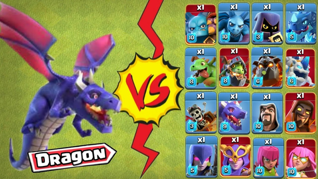 *New* Level 9 Dragon vs All troops - Clash of Clans