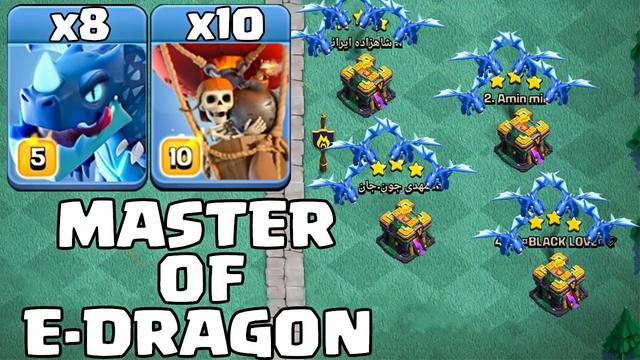 Master Of Electro Dragon Attack !! 8 E-Dragon + 10 Balloon - Th14 Attack Strategy Clash Of Clans