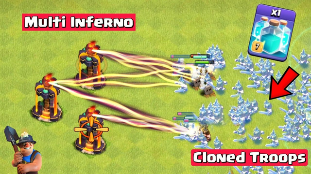 Multi Inferno vs Cloned Troops - Clash of Clans