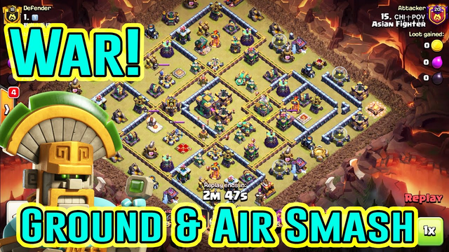 Insane War Attack TH14! Grounds & Air Smash 3 Star in Clash of Clans