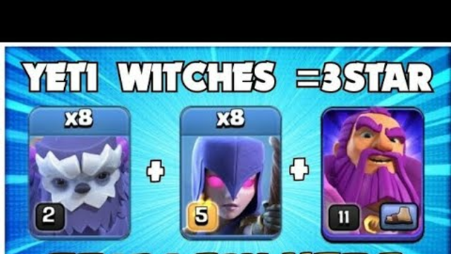 After Update! YETI WITCH With Low Hero Th12 Attack Strategy EASY 3Star Th12 Clash of clans Topic #01