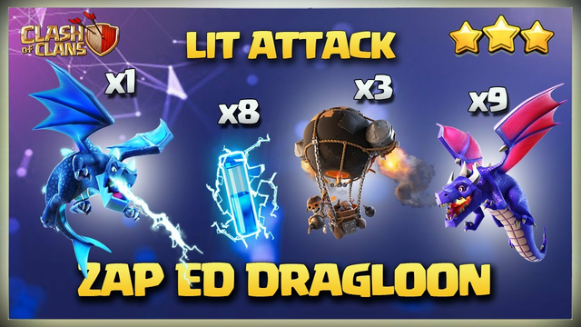 TH12 ZAP ED DRAGLOON Attack Strategy with Th12 Rocket Balloon - Best TH12 Attack Strategy in CoC