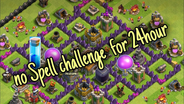 Only lighting spell challenge  clash of clans