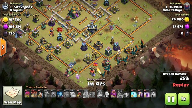 Insane drag bat attack. Fully crushed the base. Clash of clans.