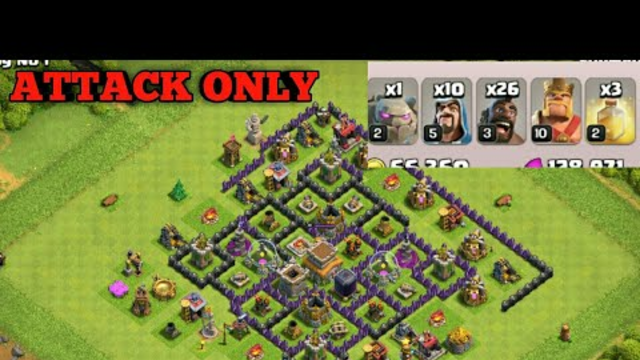 loot in clash of clans only wizard, hogrider, and golem ATTACHED on 8 levrl townhall