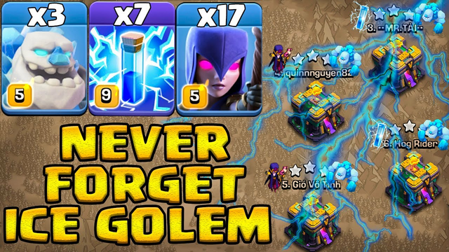 Never Forget Ice Golem ! 3 Ice Golem + 7 Zap + 17 Witch - Th14 Attack Strategy 2021 Clash Of Clans