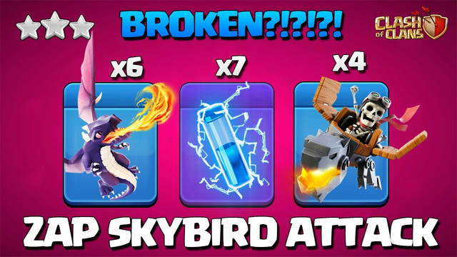 THIS ATTACK IS UNSTOPPABLE! Th14 SkyBird - Th14 Zap Dragon Attack with Dragon Rider - Clash of Clans
