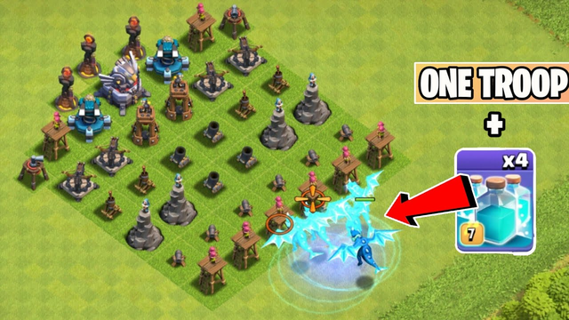 Cloned Troops Vs Level 1 Defenses | One Max Troop Challenge - Clash of clans