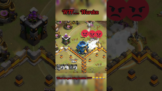 # WTF moments warden in clash of clans#clash of clan