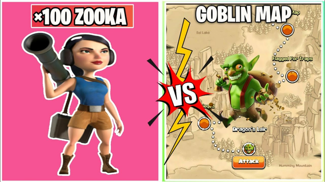 3 Star Challenge On Coc || x100 ZOOKA Vs Goblin Map || Clash Of Clans ||