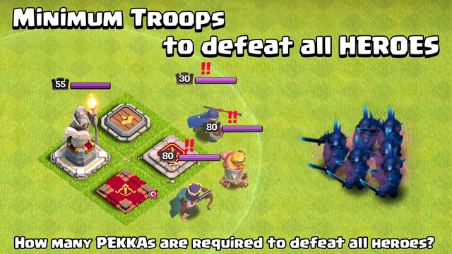 Minimum Troops to defeat all max HEROES | Clash of Clans challenge | Coc