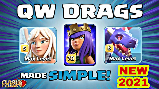 Epic 2021 TH14 attack strategy | Queen Charge + Mass dragons | CLASH OF CLANS
