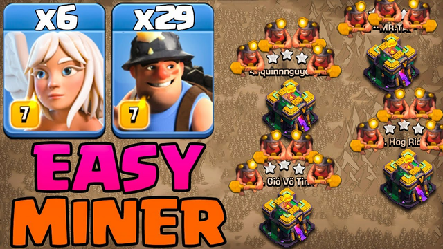 Th14 Miner Attack Strategy With Queen-Walk 2021 !! 29 Miners + 6 Healer Th14 Attack Clash Of Clans