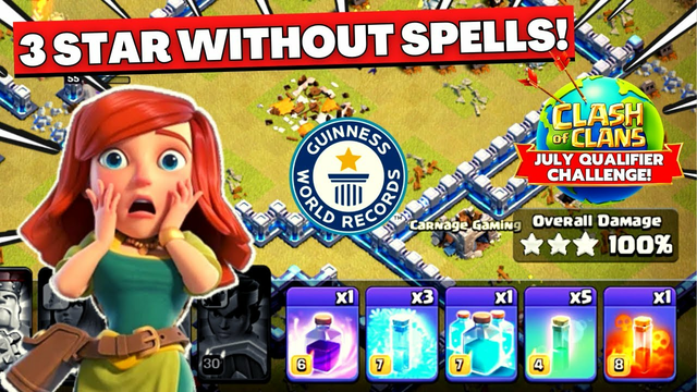 How to complete July Qualifier Challenge without spells in coc | coc new event attack |