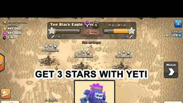 Clash Of Clans - Attack Enemies With Yeti To Get 3 Stars