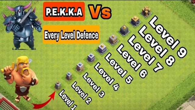 P.E.K.K.A vs Every Level Defense Formation | Clash of Clans #coc #Video