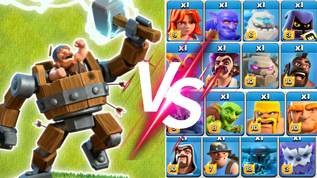 Level -1 Battle Machine Vs All Troops || Clash of Clans