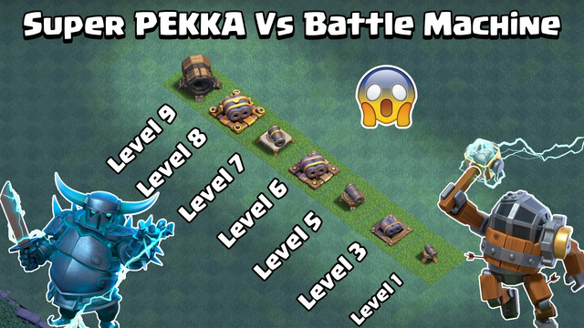 Super PEKKA Vs Battle Machine Vs Every Level Cannon Family | Clash of Clans