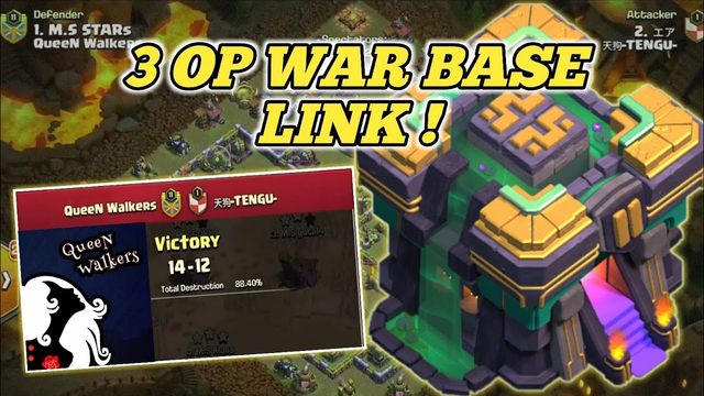 3 new OP war base with link | Queen walkers vs Tengu | Clash Of Clans