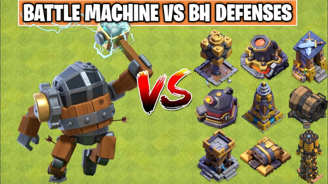 Battle Machine Challenge | Battle Machine Vs BH Defenses | Clash Of Clans |