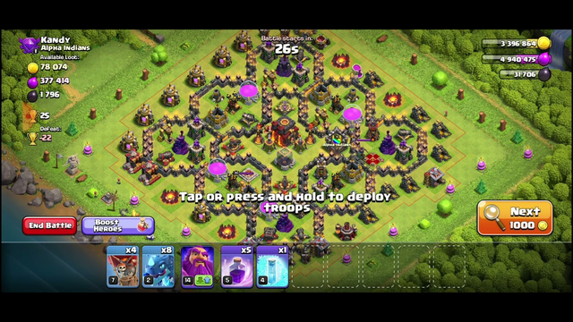 Electro Drag attack on Clash Of Clans