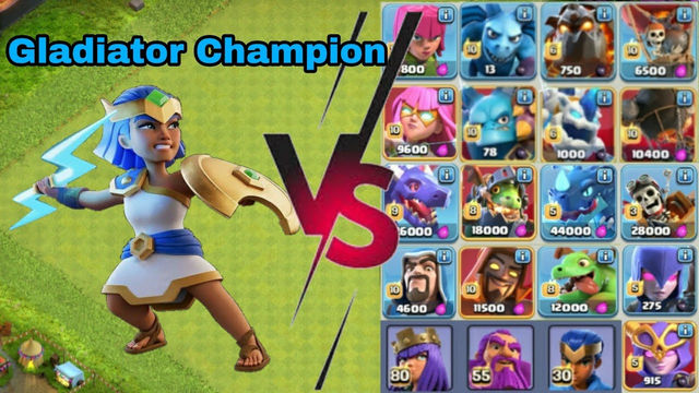 Gladiator Champion VS All Troops | Clash of clans |