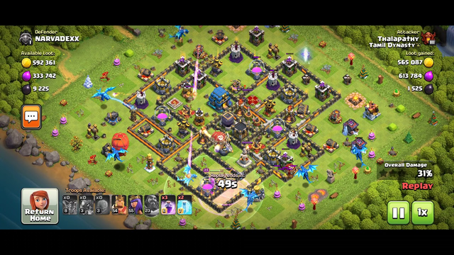 Clash of Clans | Normal Attack for Loot | 1m Loot Gold | 8k Dark Elixir