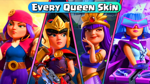 Every Archer Queen Skin & All Animations - Clash Of Clans
