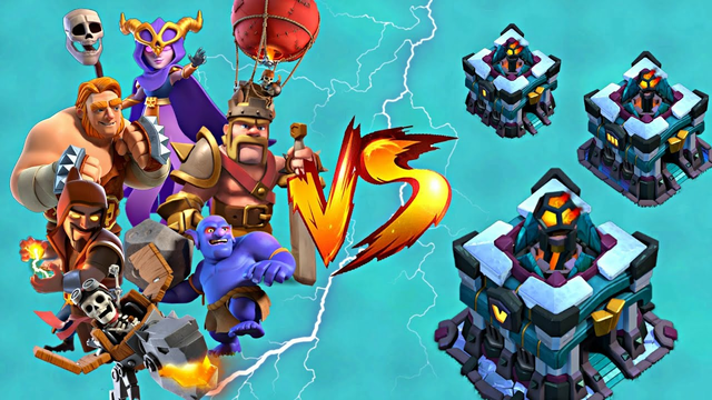 TH13 VS MAX TROOPS - SUPER TROOPS - HEROES | Clash of Clans