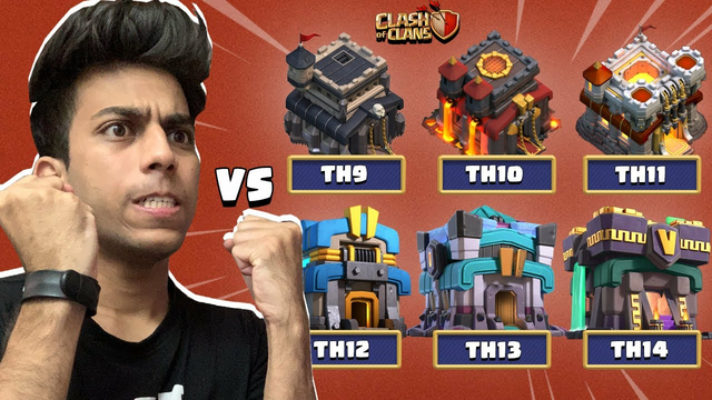 1 vs All Town Hall's - Clash of Clans - COC