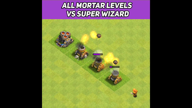 Super Wizard Vs All Mortar Levels | Clash of clans | #coc #cocshorts #shorts