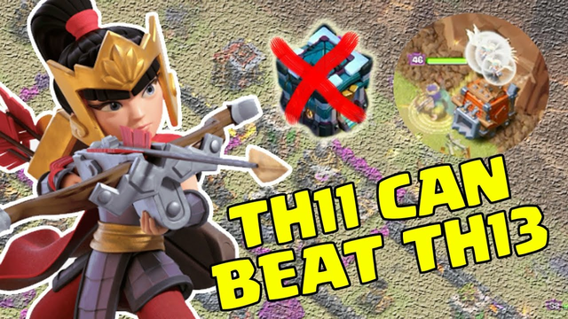Queen Walk Lavaloon with Log Launcher on th13 | QC Lalo Clash of Clans