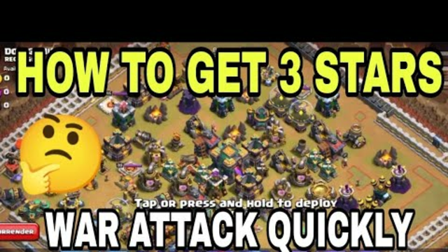 How To Get 3 Stars in War Attack Quickly / Clash Of Clans.