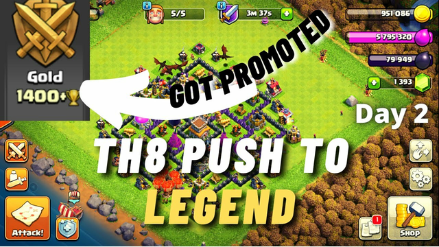 TH8 Push to Legend Day 2 - Reaching Gold League III - Using Zap Dragons | Clash of Clans (Legend)