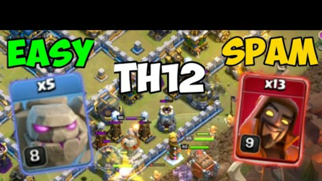 INSANELY OVERPOWERED and EASY SPAM | TH12 Golem Avalanche with Super Wizards! Clash of Clans