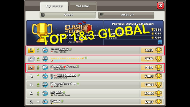 #1,3 Global quentin(9/26/2021) + KR's base | BH9 | Clash of Clans