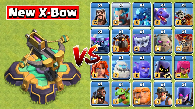 New Level 9 X-BOW vs All TROOPS | Clash of Clans | COC Gameplay