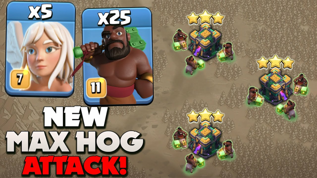 New Level Hog Rider Returns, 25 MAX Hog + 5 Healer Attack at TH14 - Clash Of Clans