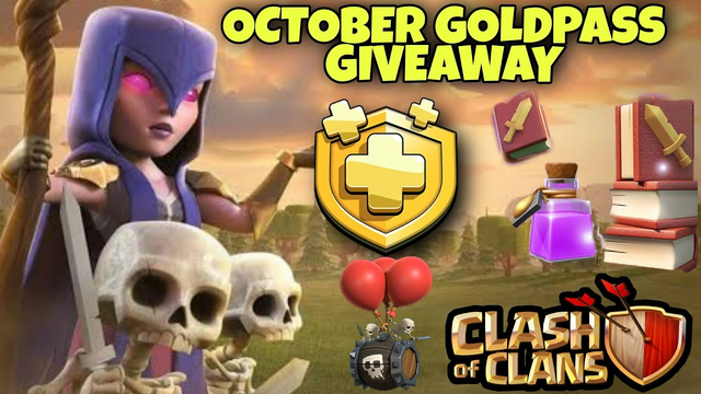 coc gold pass giveaway | clash of clans october gold pass giveaway | coc upcoming halloween update