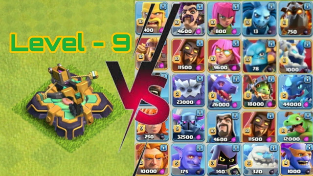 Level - 9  X- Bow VS All troops | Clash of clans |