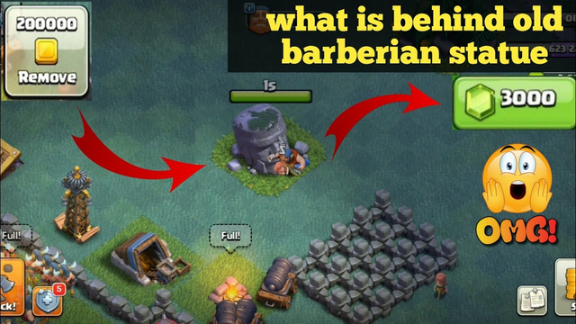 what is under the old barbarian statue in clash of clans \ October 10, 2021