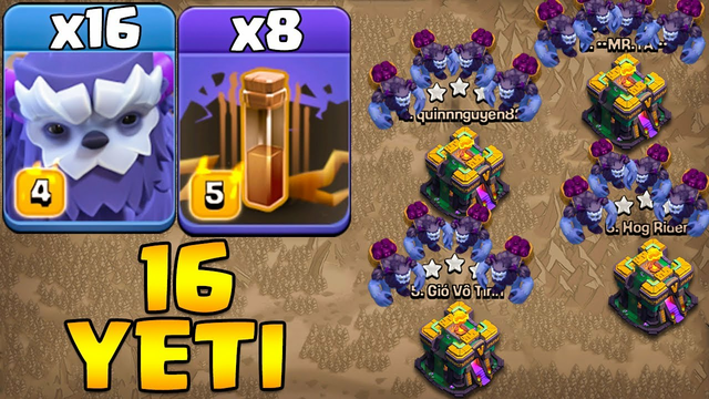 16 Yeti Attack With 8 Earthquake - 16 Yeti + 8 Earthquake - Th14 Attack Strategy 2021 Clash Of Clans
