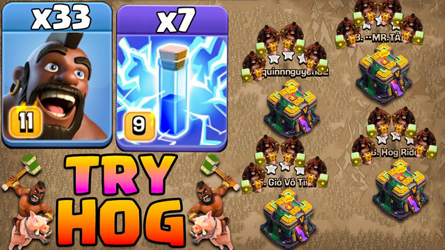 Th14 Max Hog Attack Strategy 2021 - Th14 Attack Clash Of Clans 33 Hog + 7 Zap Town Hall 14